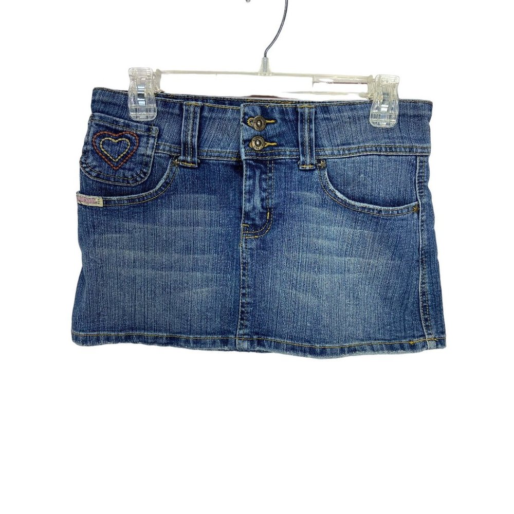 Bubblegum Juniors Size 5/6 Distressed Denim Blue Jean Boho Mini Skirt